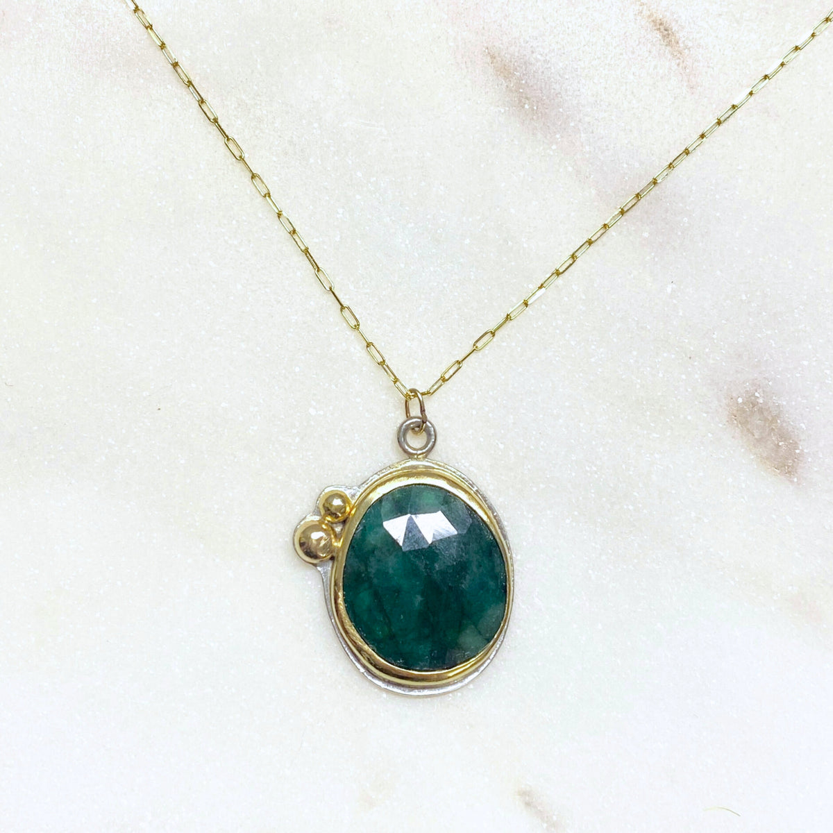 18K Gold Gemstone Pendants