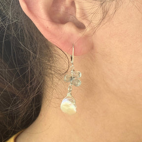 Pearl and Aquamarine earrings - Susan Rodgers Designs