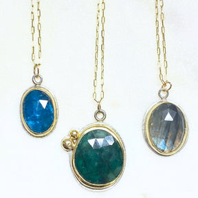 18K Gold Gemstone Pendants
