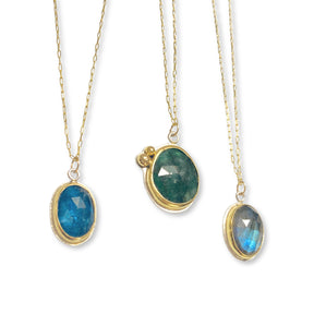 18K Gold Gemstone Pendants