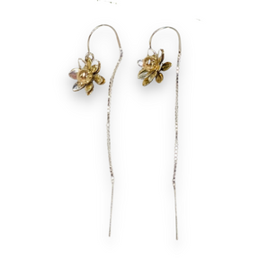 Small Lotus Threader Earrings - Susan Rodgers Designs